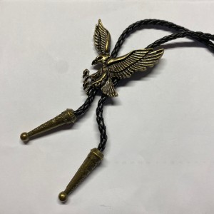 Attacking eagle bolo tie antique